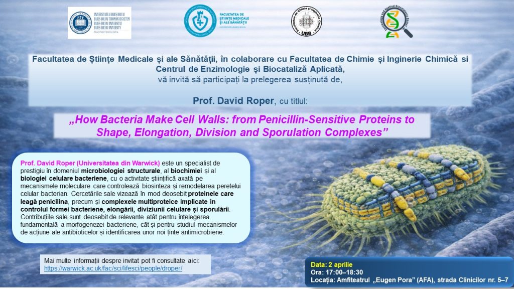 Prelegere Prof. David ROPER – 2 Aprilie 2026, de la ora 17 – Facultatea ...